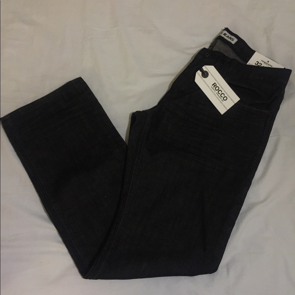 Express Rocco Fit Black Denim