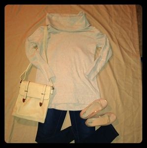 Merona heather taupe Cowl Neck Sweater