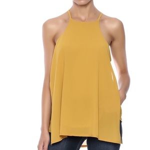 Bishop+Young Rodrigo Side Split Blouse in Mustard