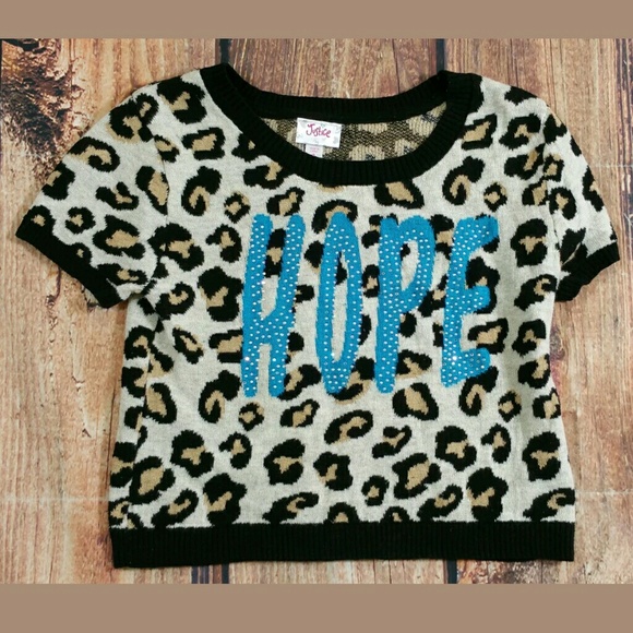 Justice Other - Justice Hope Leopard Short Sleeve Sweater Sz 8