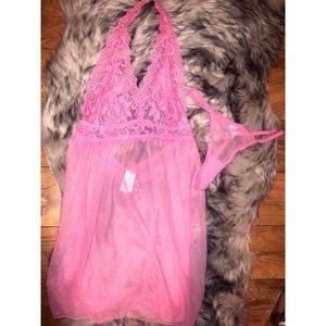 NWOT Lace babydoll and thong