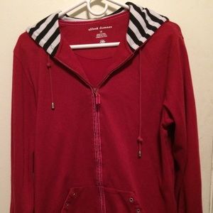 Alfred & Dunner Red Zip Hoodie