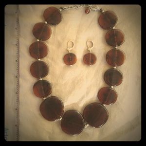 GORGEOUS amber necklace and earrings set