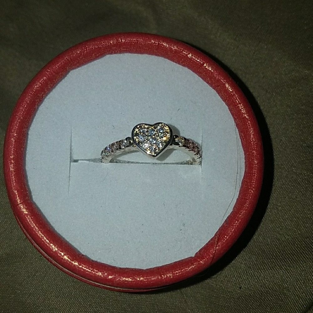 Silver & crystal encrusted heart.