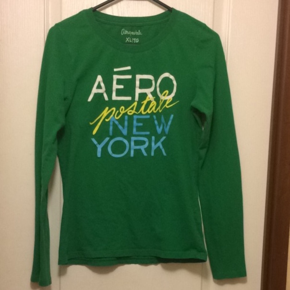 Aeropostale Green Long Sleeve Shirt
