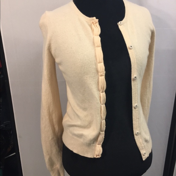 J. Crew Sweaters - J.Crew Cream Wool Snap-Front Cardigan SZ Med EUC