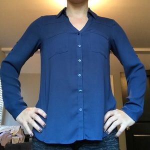 Express blue button down shirt