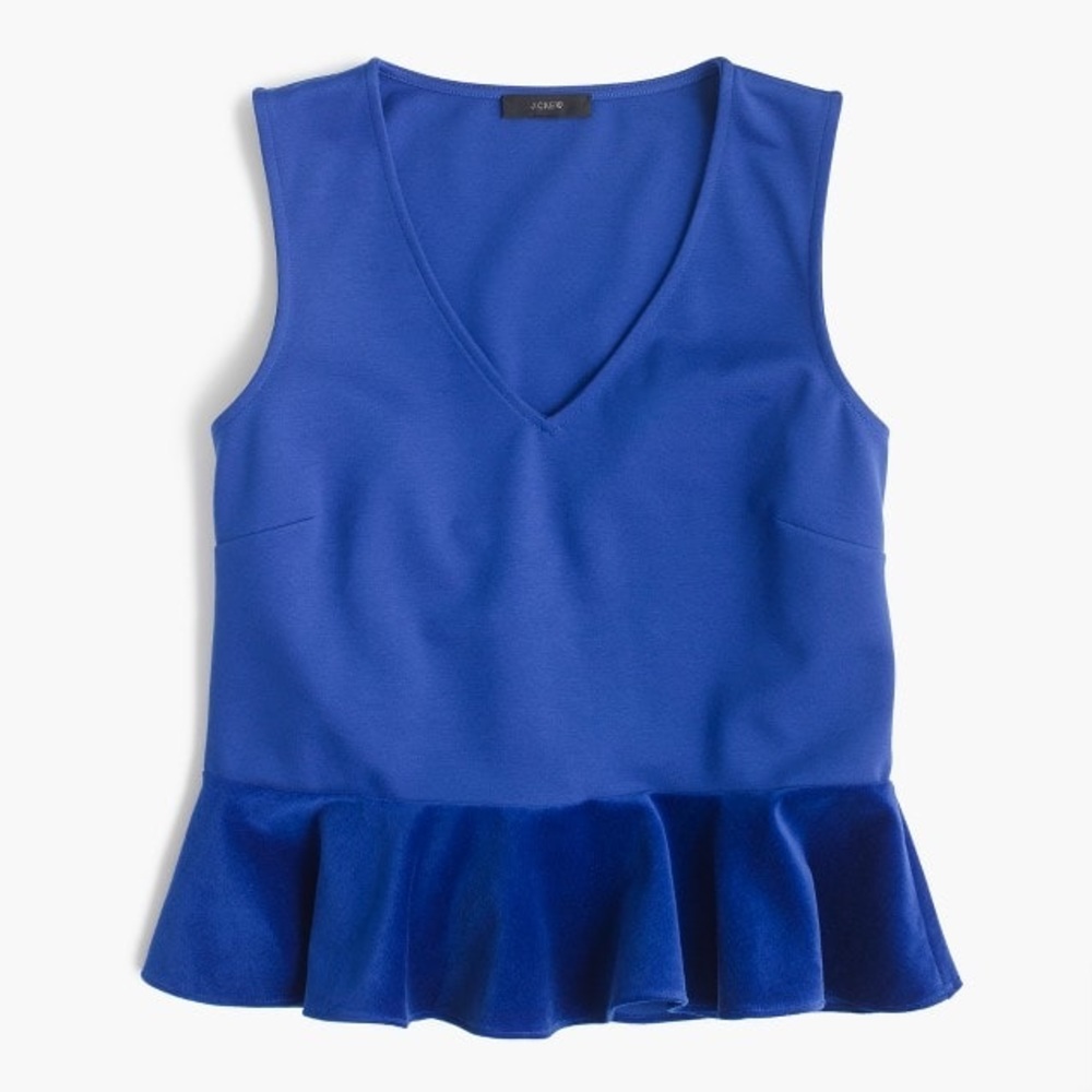 NWT J.Crew 💎 Velvet Peplum Top