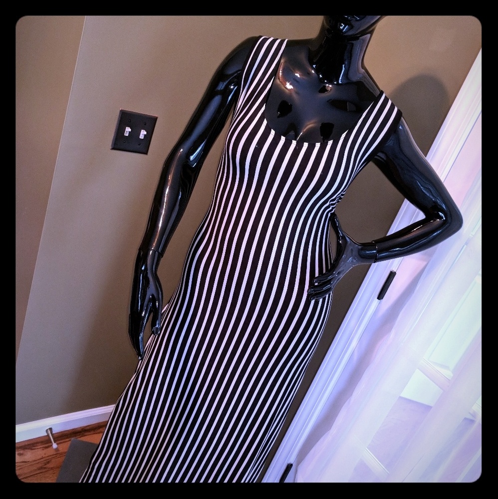 Plus size striped Maxi dress
