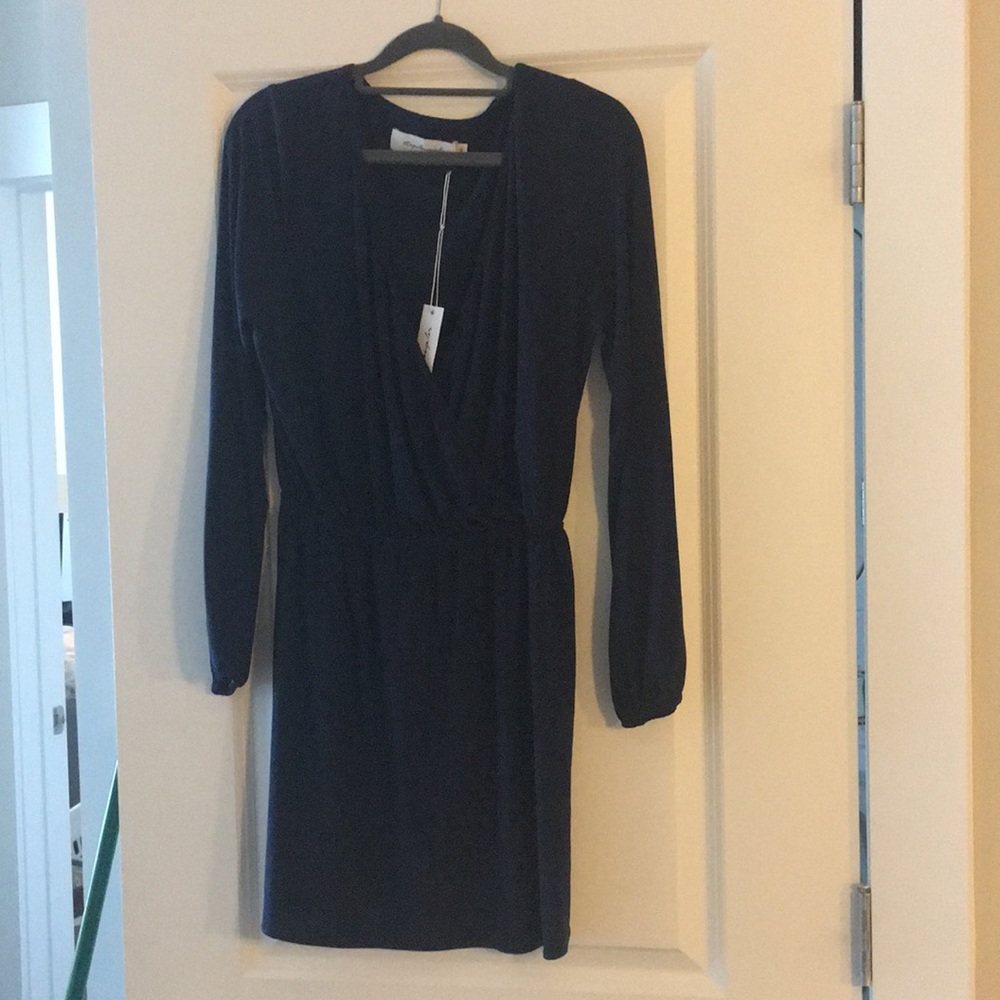 V neck jersey mini dress