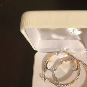 14k gold and silver earrings