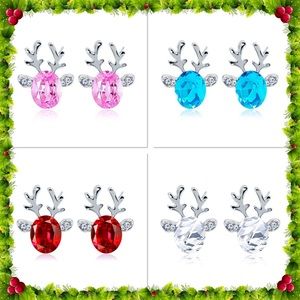 🎄 1 pair of lovely rhinestone reindeer earrings 🦌