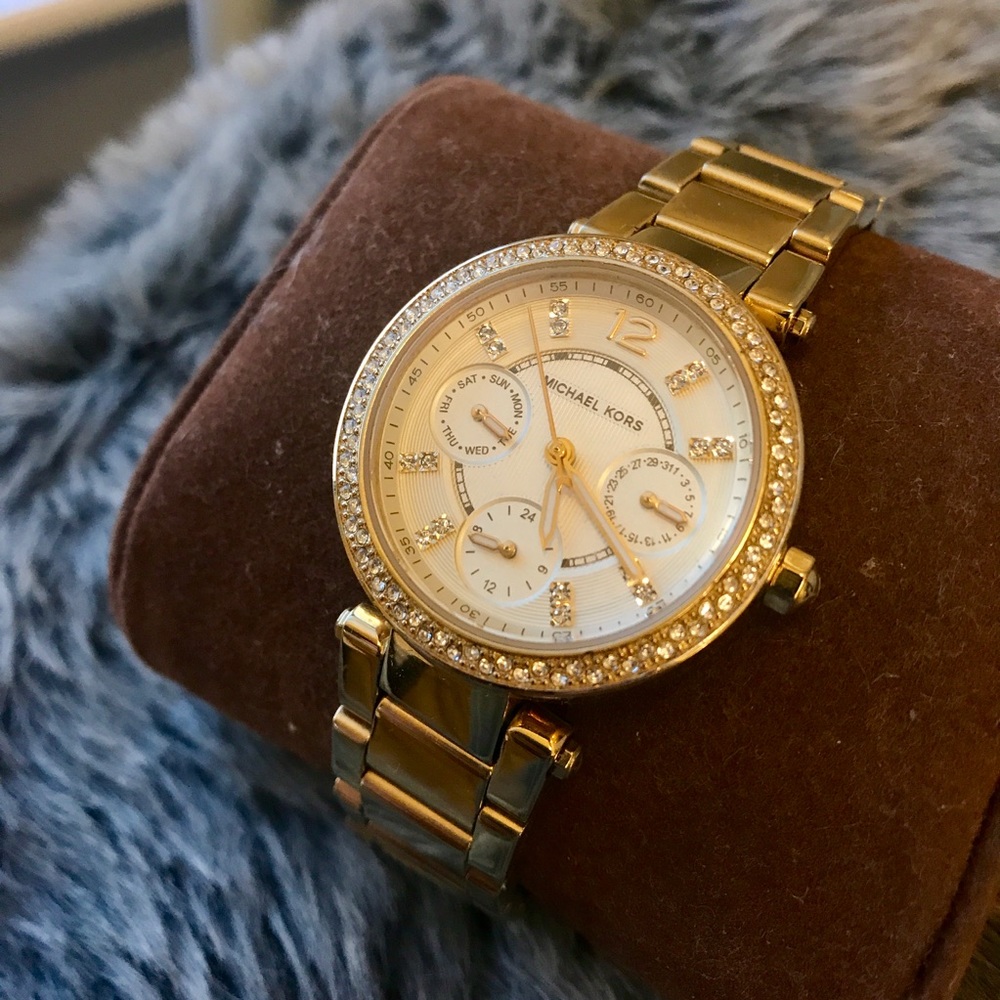 Michael Kors Midsize "Gold" Parker Glitz Watch