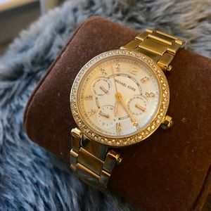 Michael Kors Midsize "Gold" Parker Glitz Watch