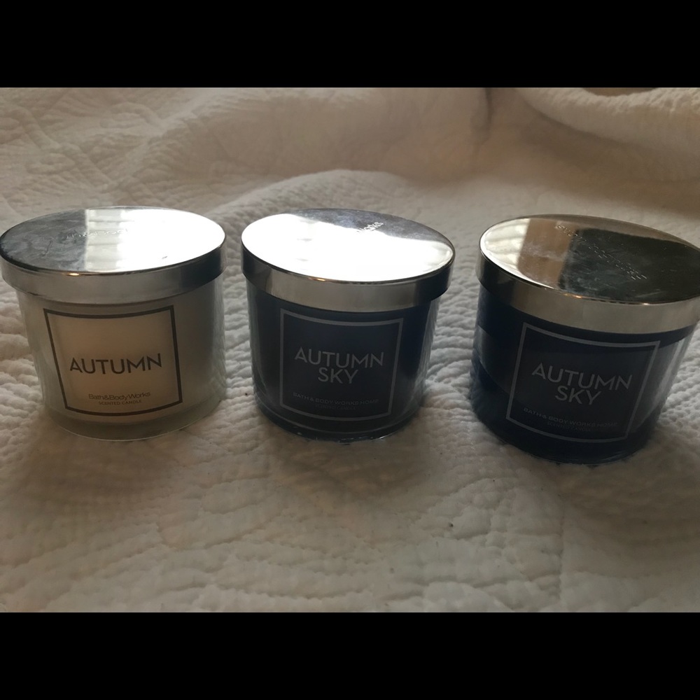 Bath and Body Works Bbw Autumn Candle Bundle