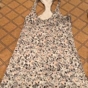 Lulu lemon grey black and white floral tank