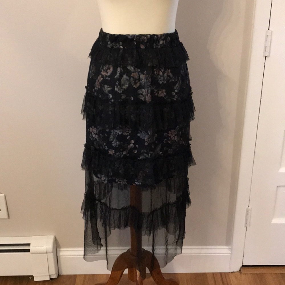 NWT Anthropologie Sheer Tulle Midi Skirt