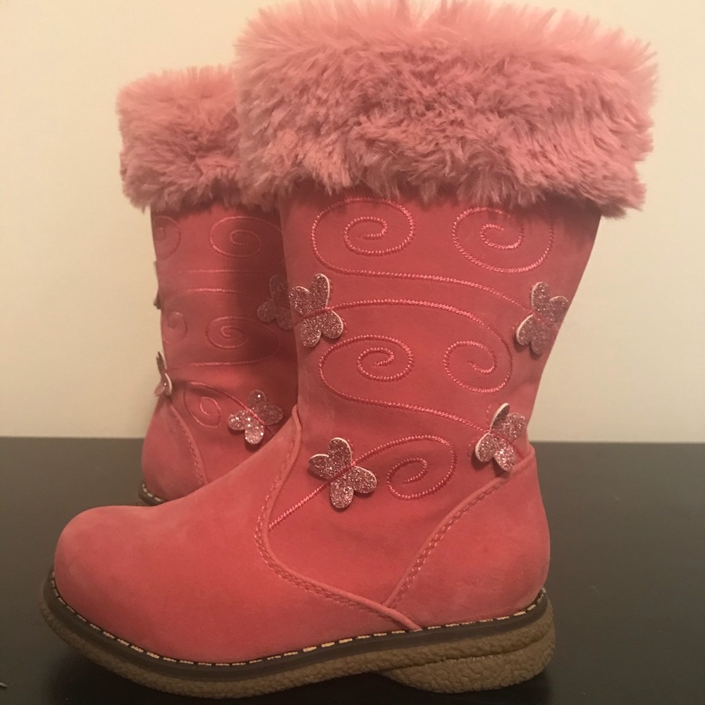Pink Furry Boots