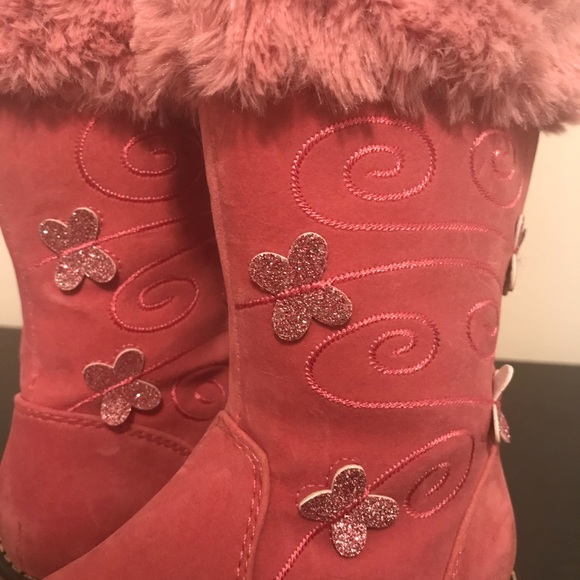 Pink Furry Boots - Picture 2 of 3