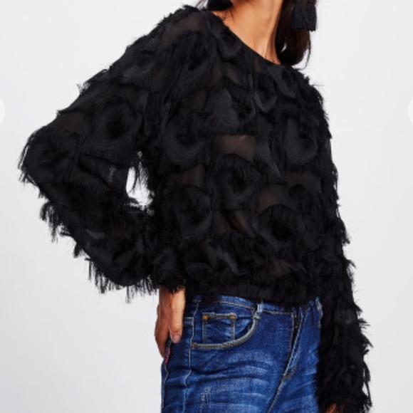 🌚 Peacock Fringe Top - Picture 2 of 3