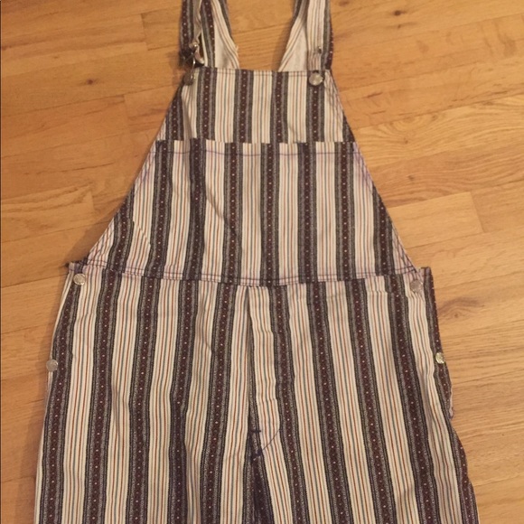 vintage striped overalls