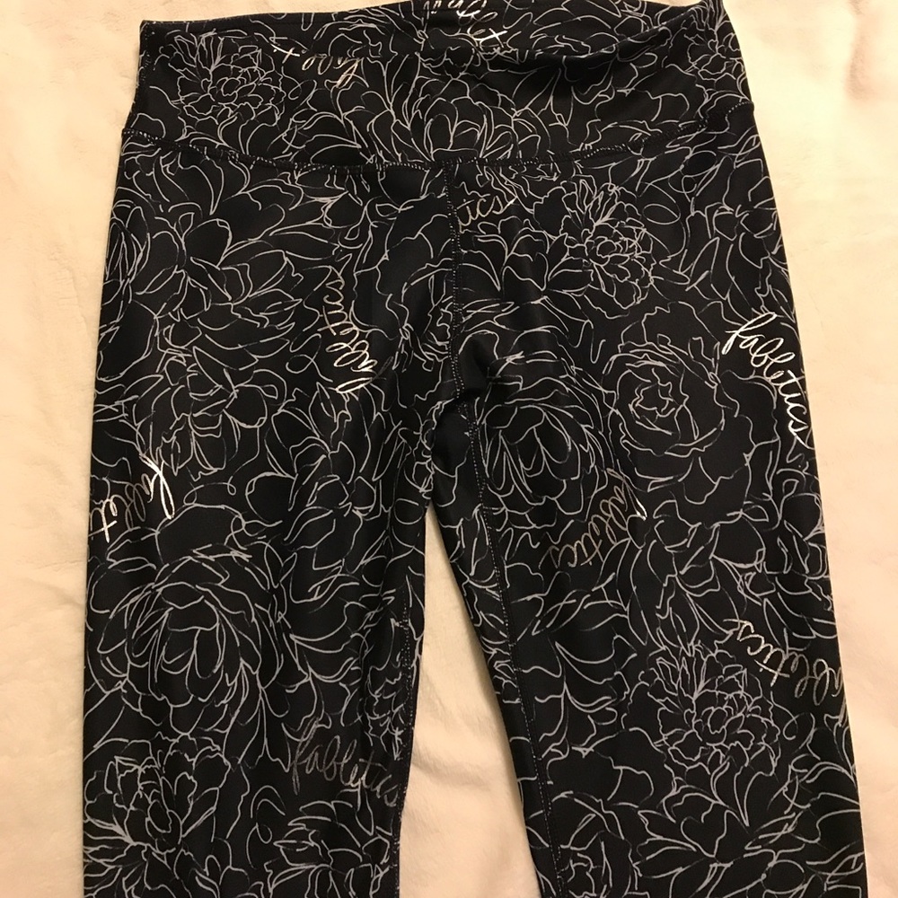 High waisted floral workout pants