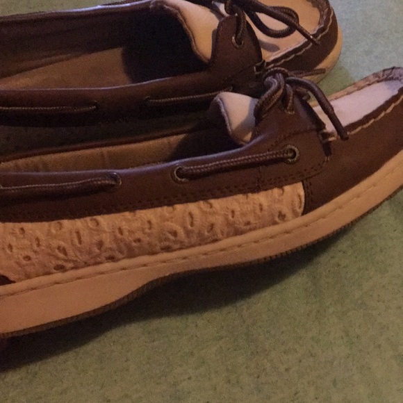 Cream and Brown Boat Shoes - Picture 2 of 3
