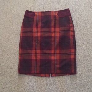 Red/orange plaid skirt