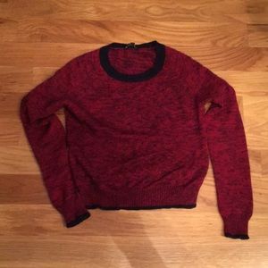 Red/navy marled theory sweater