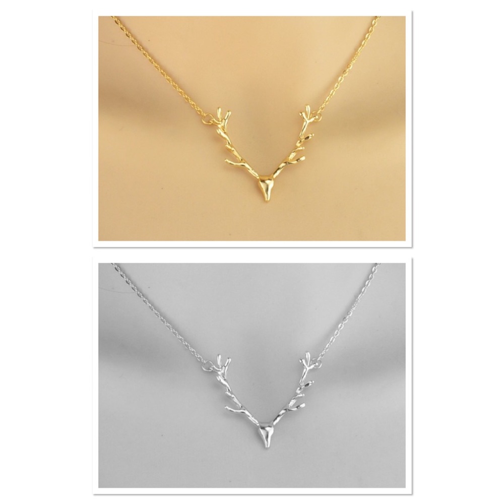 🦌 Lovely Deer Horn Rack Necklace In Gold Or Silver 🦌
