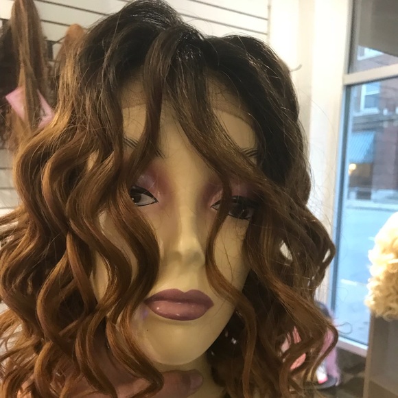 High quality freepart lace human blend curly wig main image 5