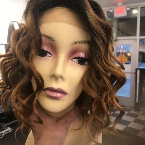 High quality freepart lace human blend curly wig main image 4