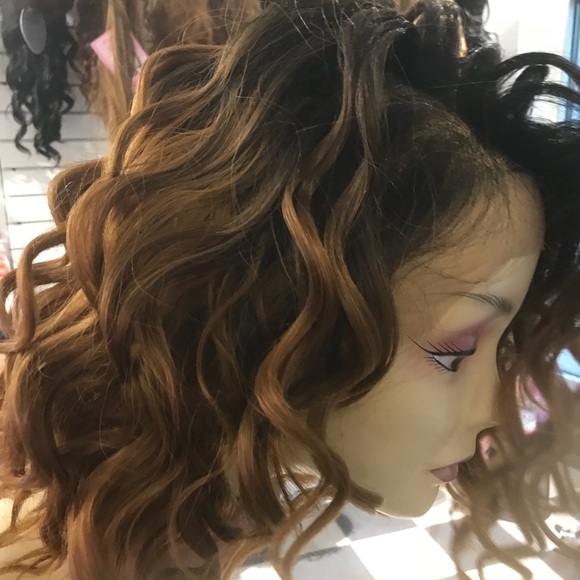 High quality freepart lace human blend curly wig main image 6