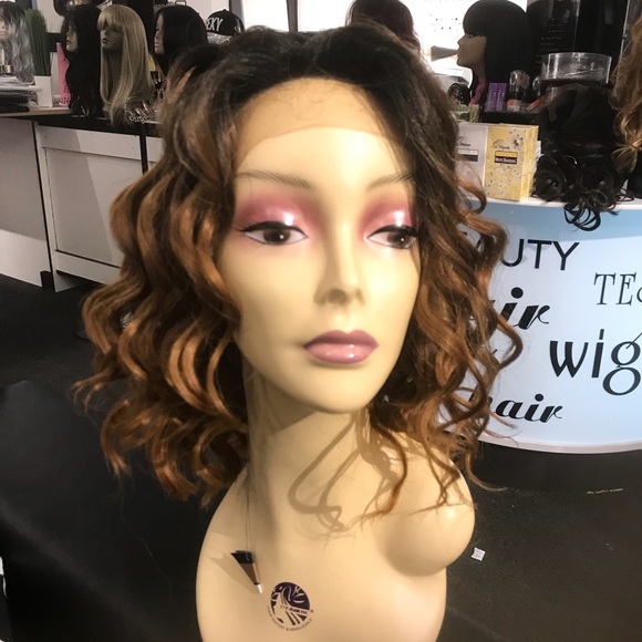 High quality freepart lace human blend curly wig main image 7