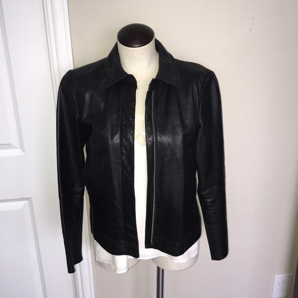 Banana Republic real leather jacket coat black