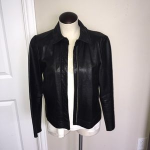 Banana Republic real leather jacket coat black