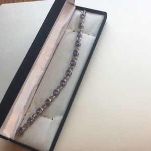 Silver and Amethyst Bracelet