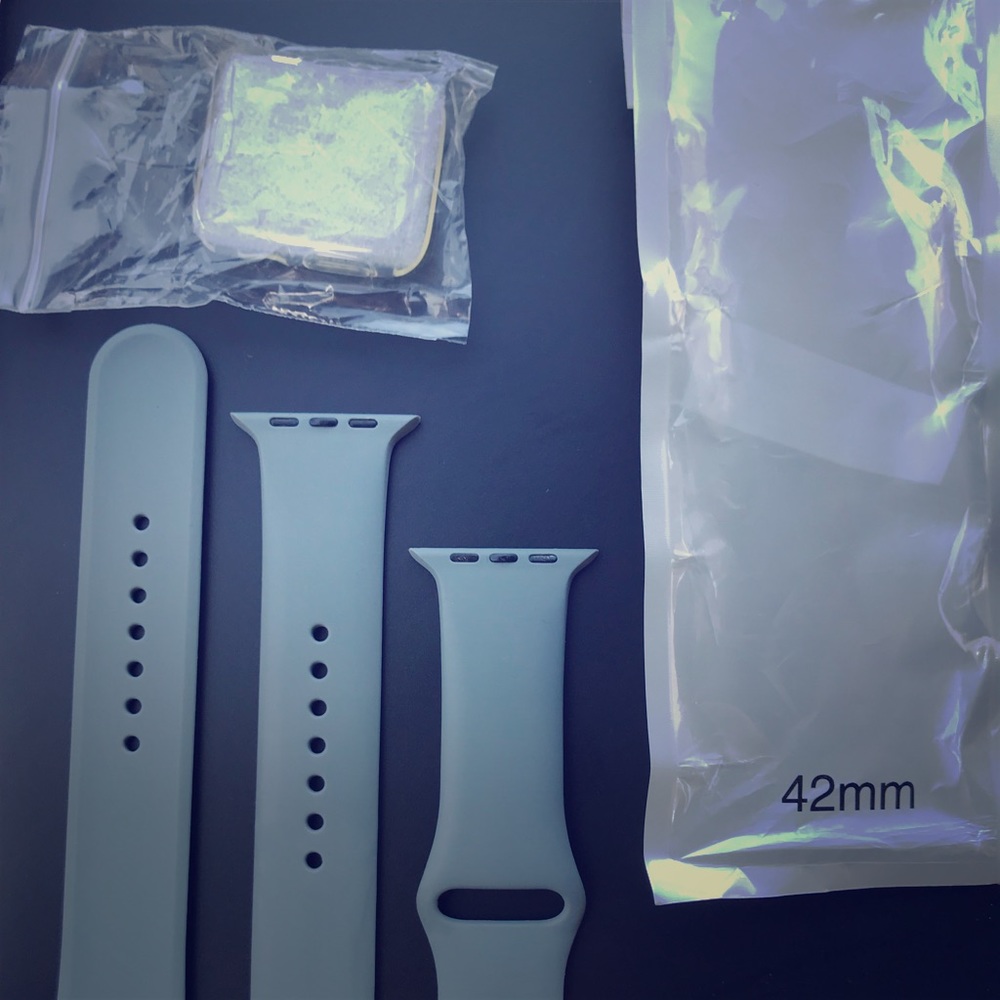 Light Gray Silicone Apple Watch 42 mm band