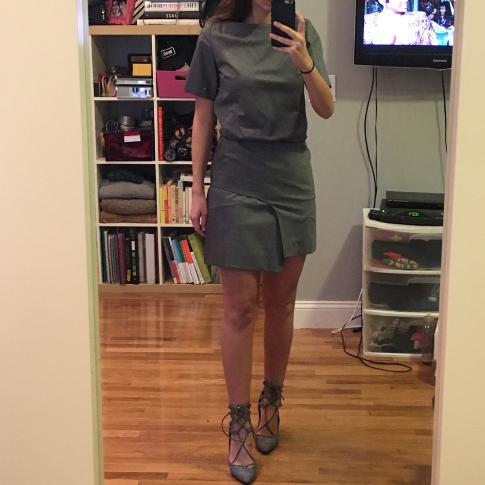 ICB New York Gray Mini Dress with Asymmetric Hem