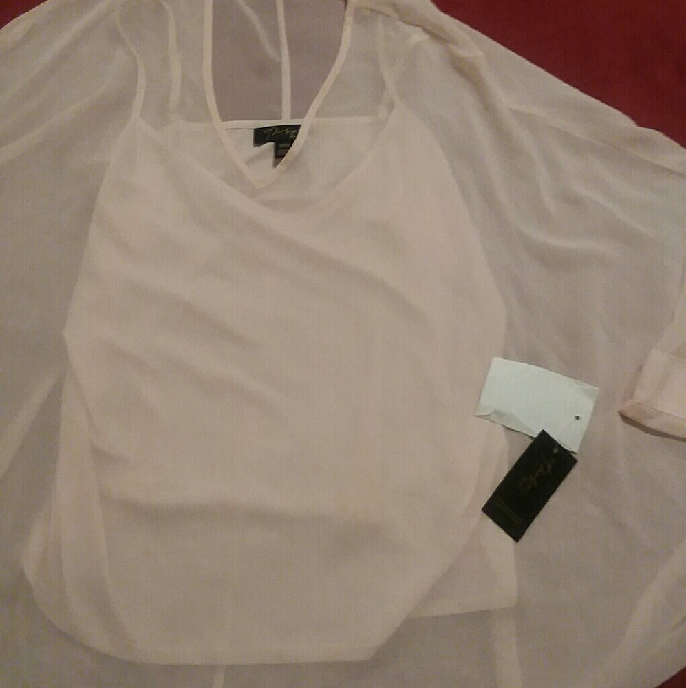 Light Pink chiffon cape style blouse - Picture 1 of 5