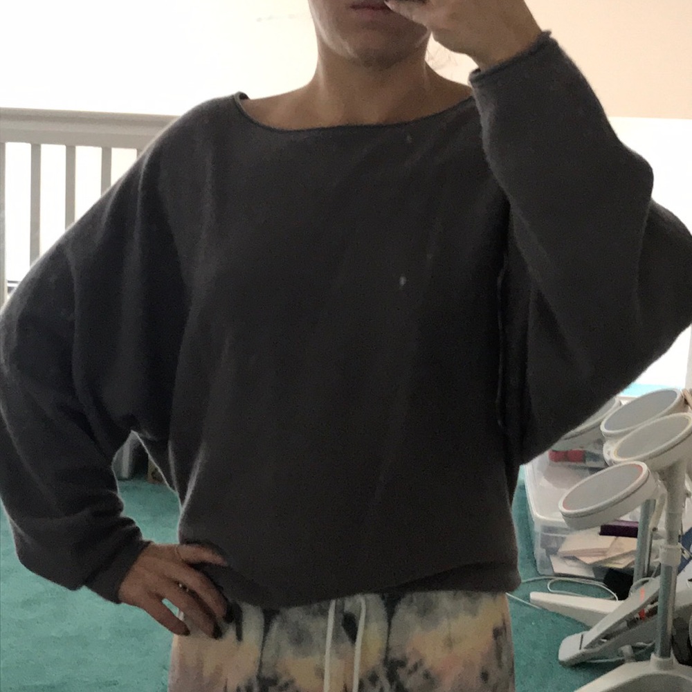 Purple/grey BCBGMAXAZRIA cashmere sweater