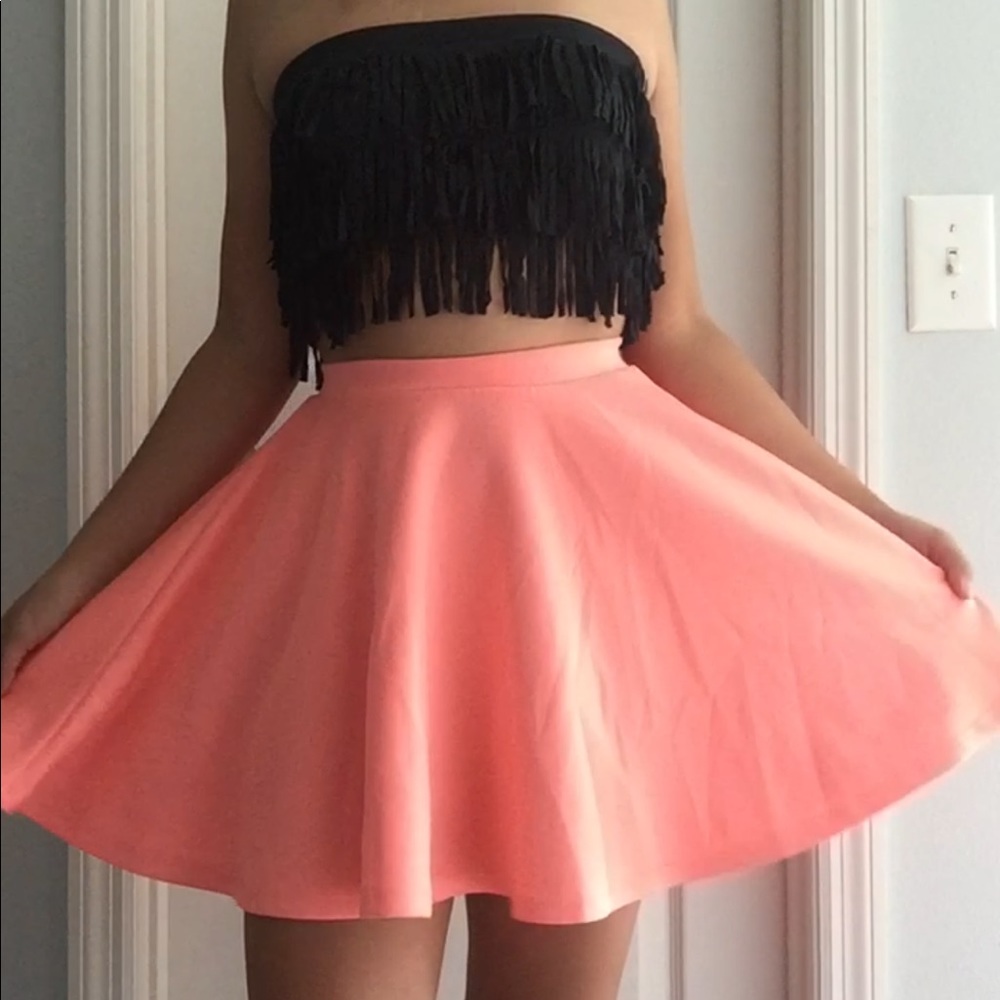 Skater skirt/ bright coral
