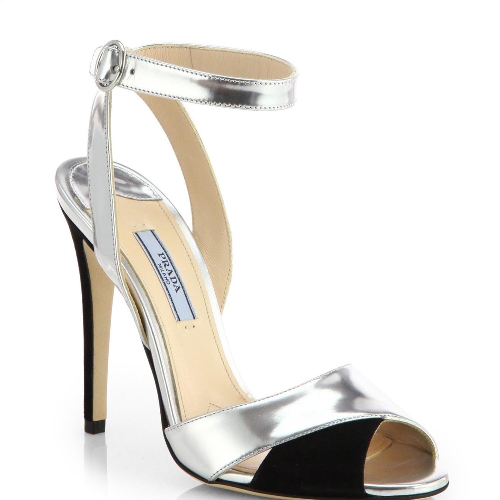 Prada SHINY SILVER heels