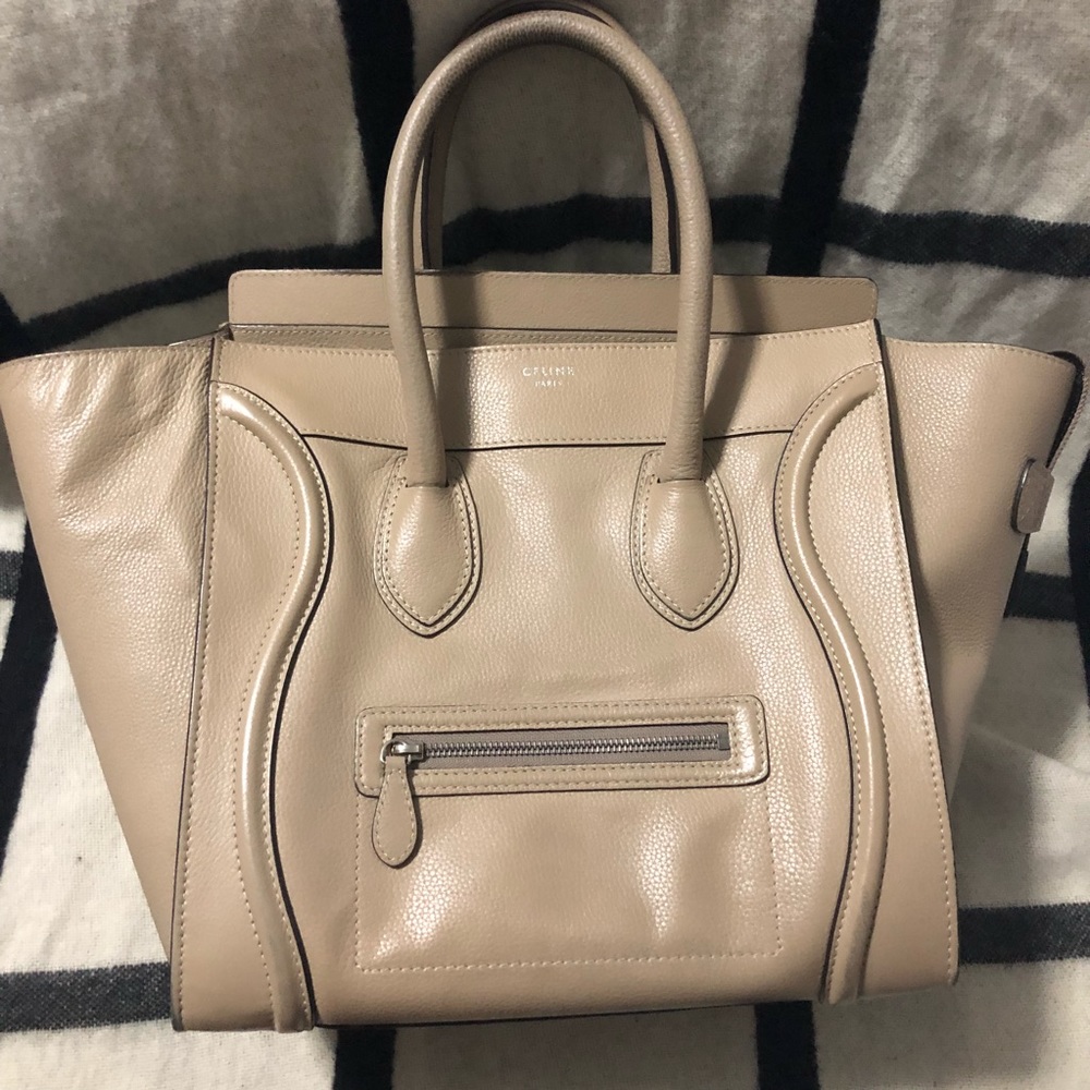 Authentic Celine Mini Luggage Tote In ‘Dune’