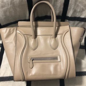 Authentic Celine Mini Luggage Tote In ‘Dune’