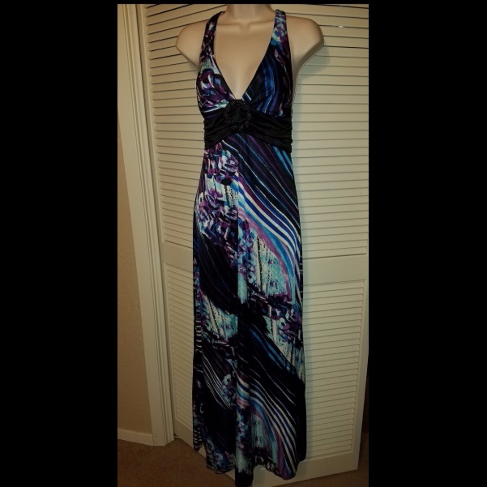 XOXO backless maxi dress size small