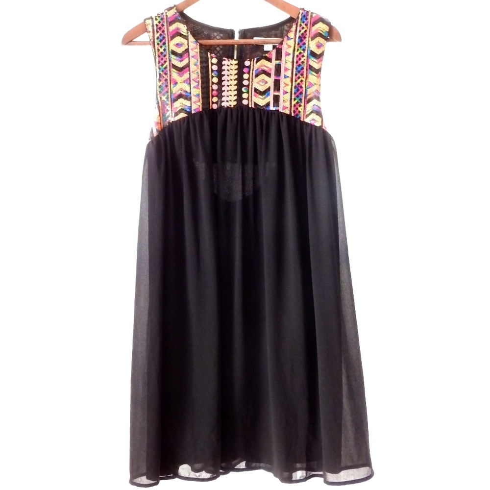 Bright and Gorgeous Sequin Mod Party Dress Sz L