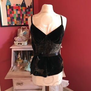 Brown Crushed Velvet Camisole