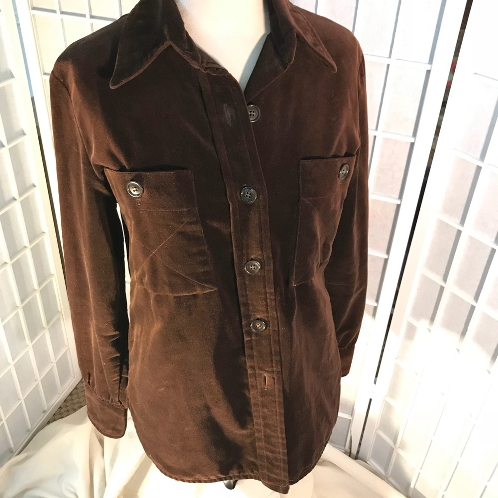 Vintage brown velvet shirt vintage 14/modern 8