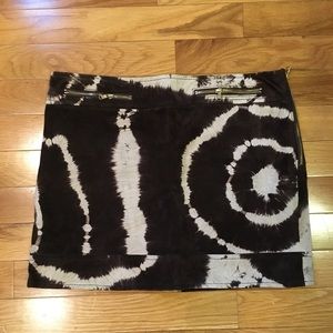 Rachel Roy Genuine Suede Tie Dye Mini Skirt Sz 0
